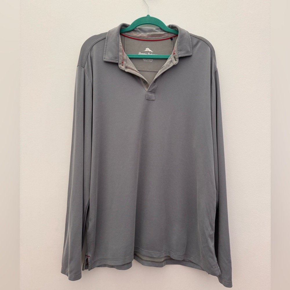 Tommy Bahama Gray Men's Long Sleeve Polo Shirt